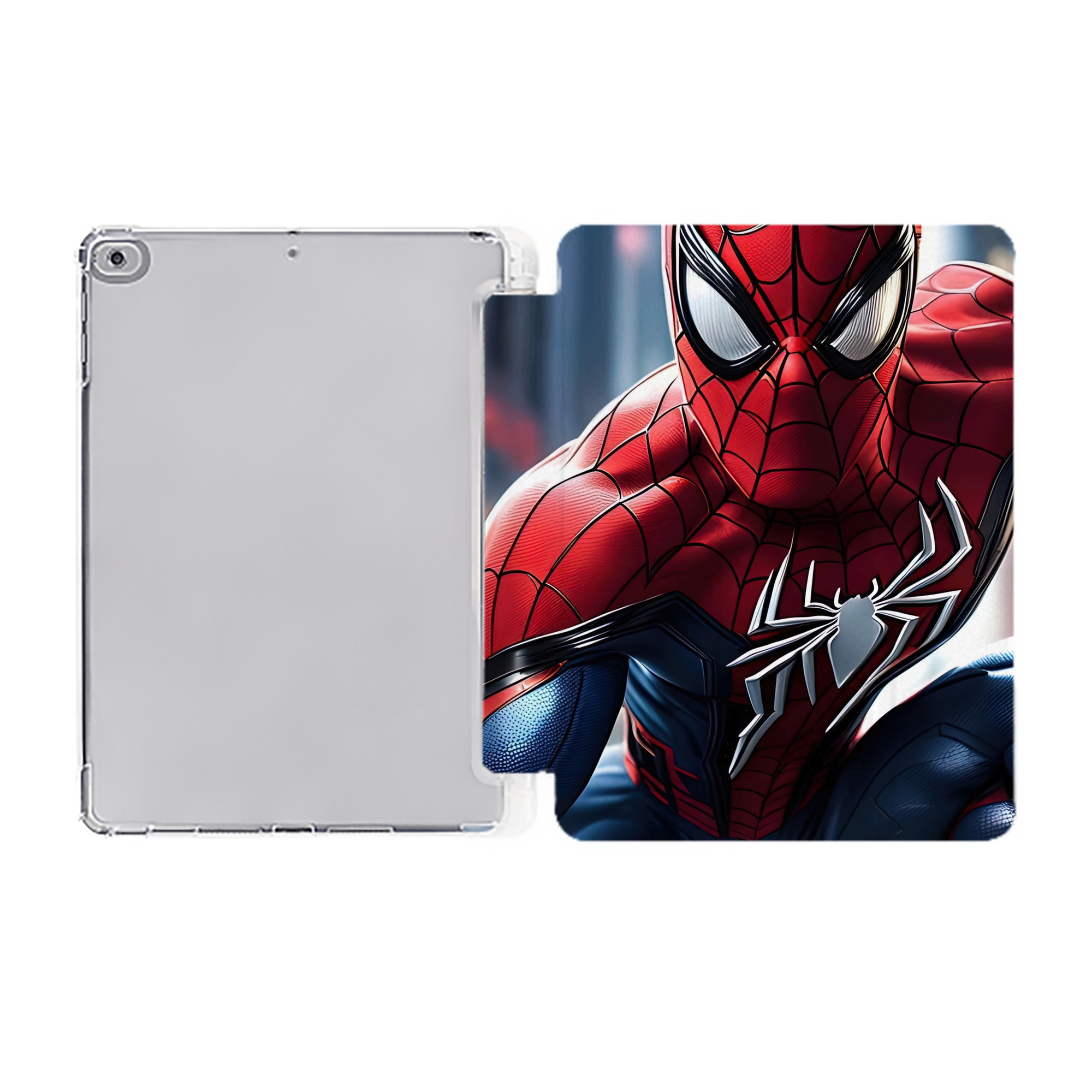 （画像用） Spider Man スパイダーマン IPad ケース ペン収納付き 三つ折りスタンド PUレザー×シリコン 対応機種9.5/10.5/10.9インチ